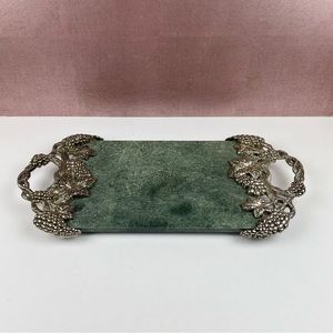 Godinger Silver Art Co Grape Green Marble Charcuterie Board Serving Dish